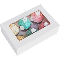Cajas Cupcakes x 6 (17x25x11) con Visor y Separador (x 10)