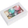 Cajas Cupcakes x 6 (17x25x11) con Visor y Separador (x 10)