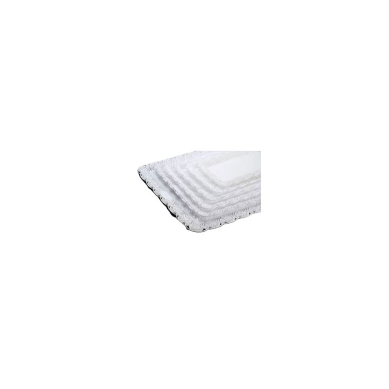 Plato con  blonda Plástico Blanco 5 kgs (40 x 49 cm) x 10 u