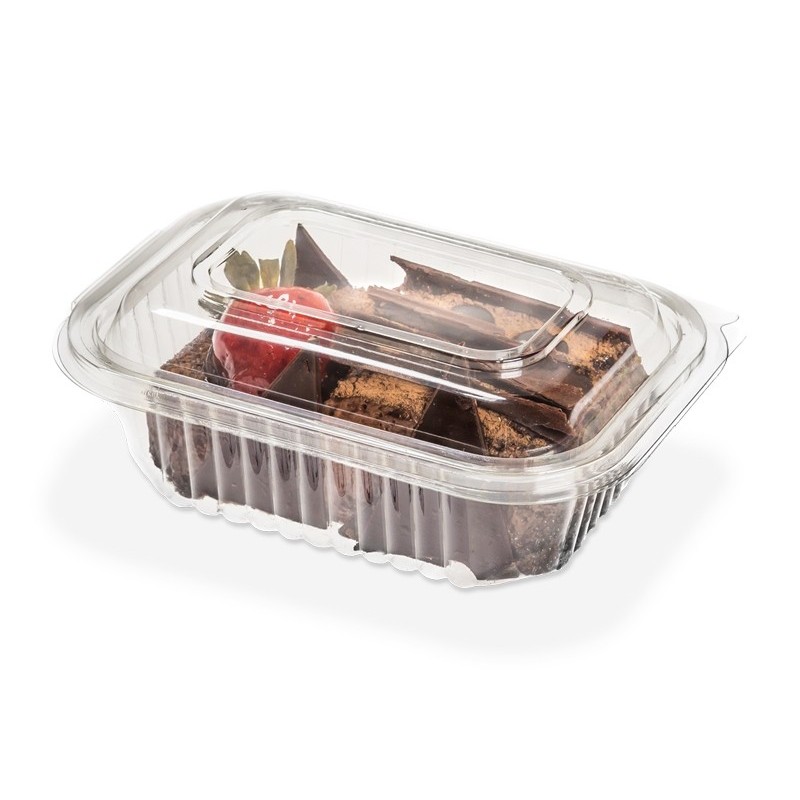 Bandeja 102 PET con tapa bisagra (120 x 165 x 55) x 50