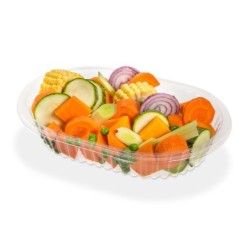 Bandeja 105 PET CRISTAL Oval (24 x 17) x 100 unid
