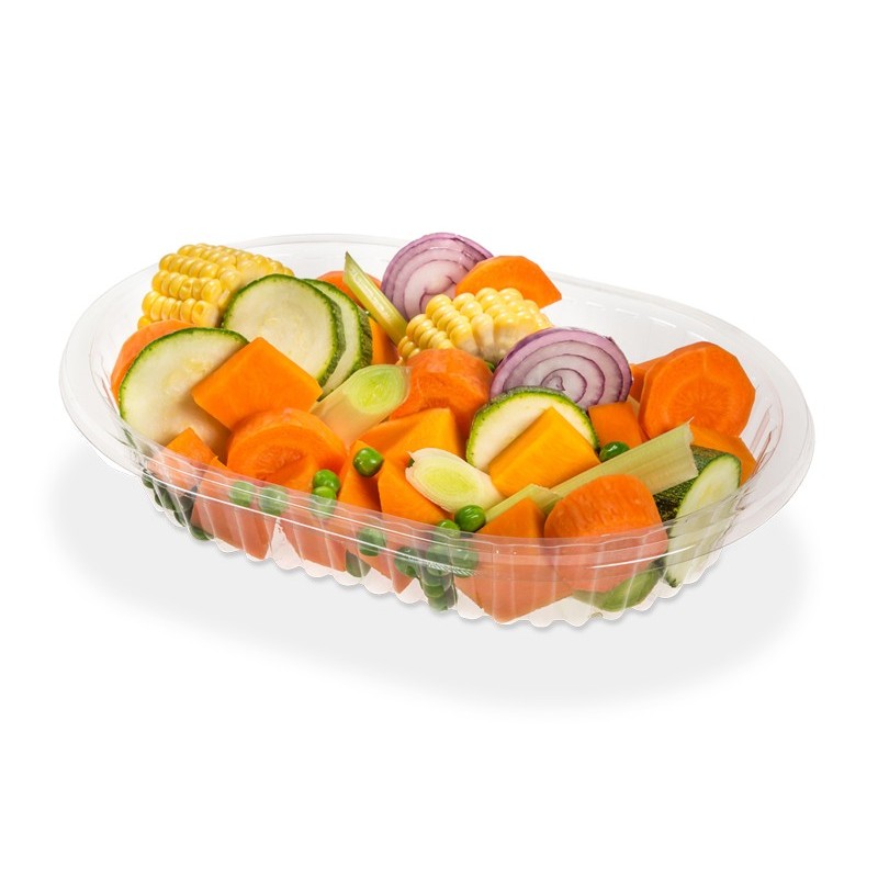Bandeja 105 PET CRISTAL Oval (24 x 17) x 100 unid