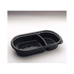 Bandeja Negra 106 Micro Oval 2 Div x 100 un