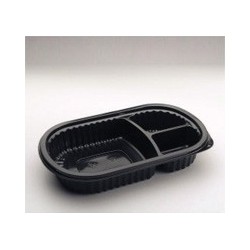 Bandeja Negra 106 Micro Oval 3 Div x 100 un