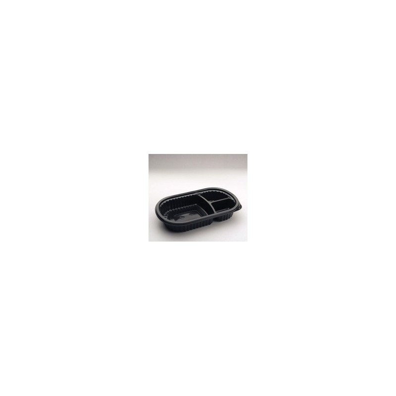 Bandeja Negra 106 Micro Oval 3 Div x 100 un