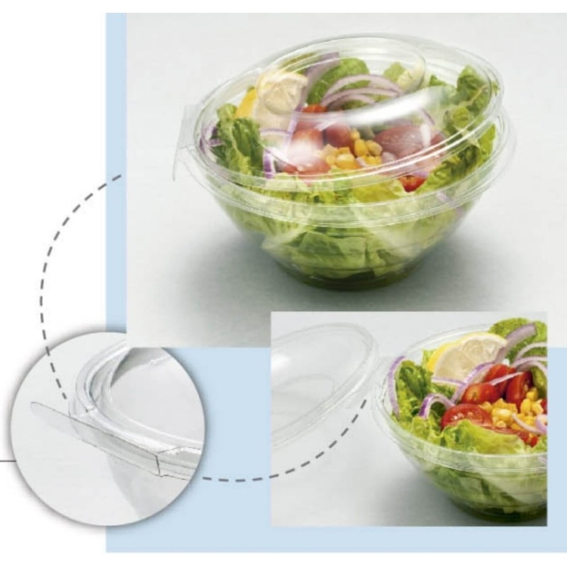 Ensaladera con Tapa con Precinto de Seguridad (x 100 unid)