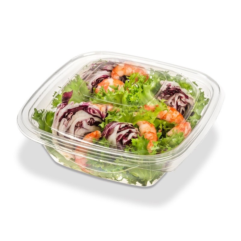 Tapa Ensaladera Cristal Cuadrada 1000 cc (x 100 un)