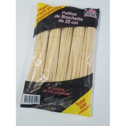 Palitos brochettes 25 cm (paq x 500 unidades)