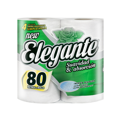Papel Higiénico Elegante MAX Blanco (12 paq x 4 x 80 mts)