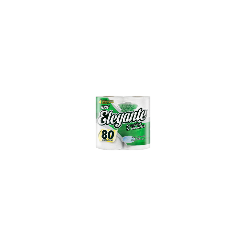 Papel Higiénico Elegante MAX Blanco (12 paq x 4 x 80 mts)