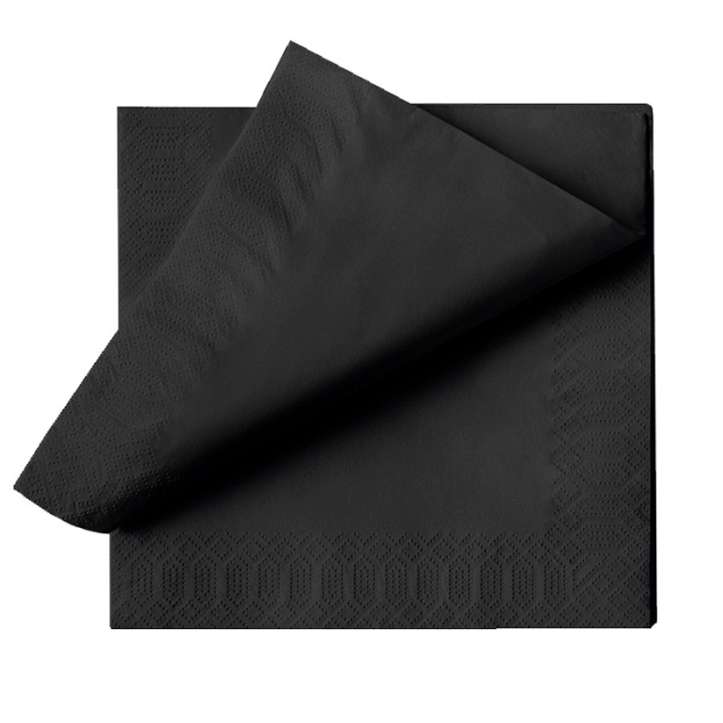 Servilletas Bouquet D/P 33 x 33 Negro (x 25 unid)