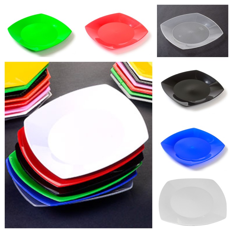 Plato PP Cuadrado Koval 22 cm Azul (x 10 un)
