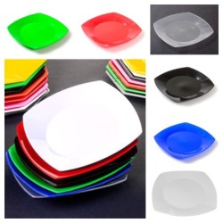 Plato PP Cuadrado Koval 22 cm Blanco (x 10)