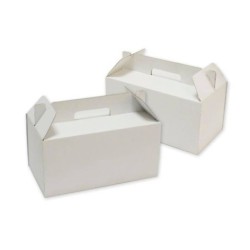 Estuche Maletin Blanco con manija 24x18 (h: 10 cm) x 10 un