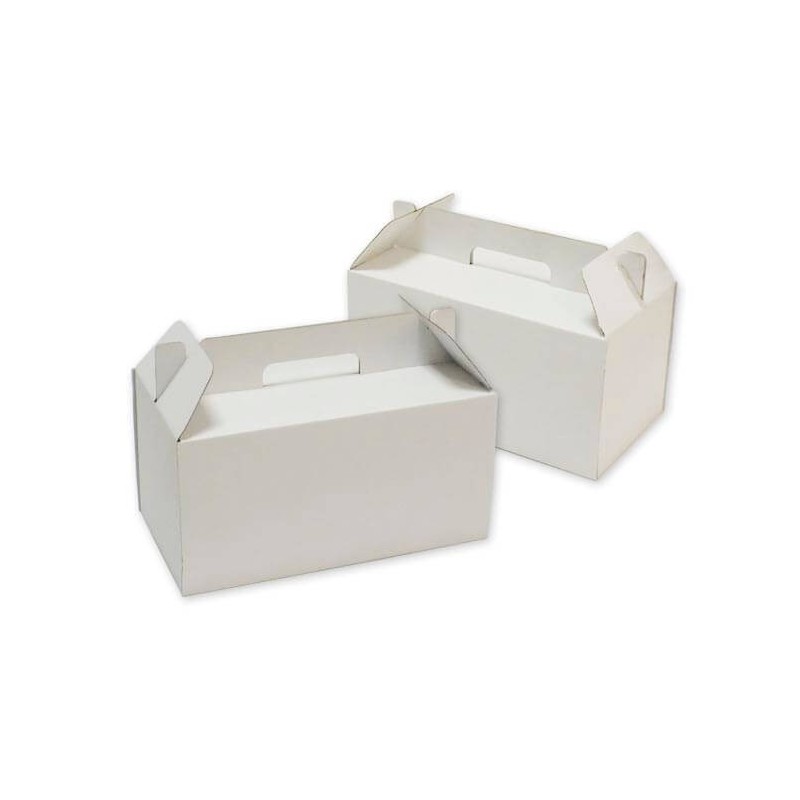 Estuche Maletin Blanco con manija 24x18 (h: 10 cm) x 10 un