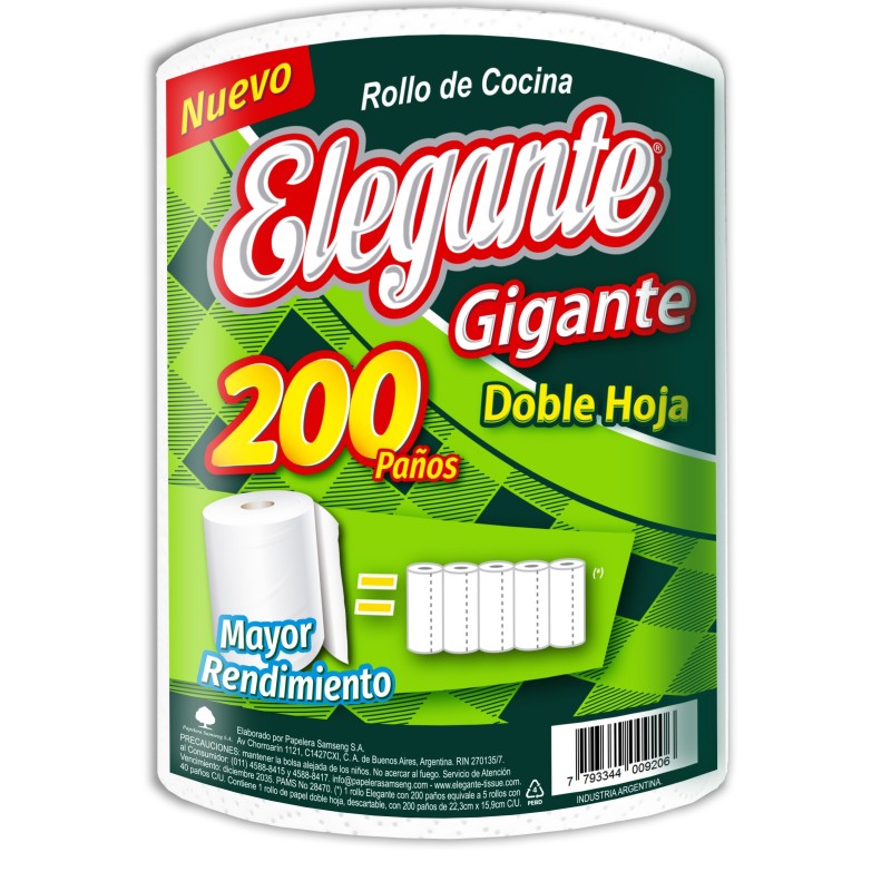 Rollo de Cocina Elegante DH Blanco (x 200 paños)