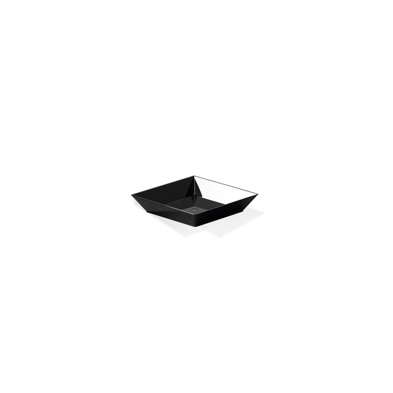 Mini Plato Cuadrado Darnel Negro 6,4 x 6,4 cm (x 24)
