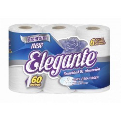 Papel Higiénico Elegante Blanco (6 rollos x 60 mts)
