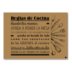 Individuales 29 x 41 cm P Kraft Reglas de Cocina (x 25 un)