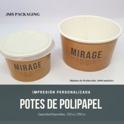 Pote Polipapel 125 cc (4,5 oz) Impreso con Logo (x 5000)