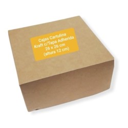 Caja Kraft con Tapa Adherida 26 x 26 x 12 (x 10 un)