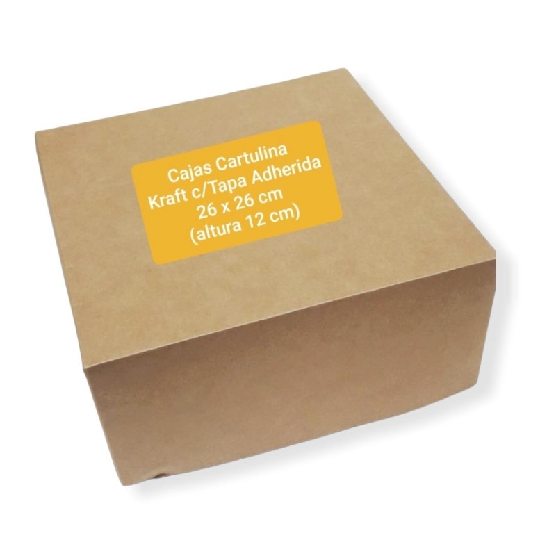 Caja Kraft con Tapa Adherida 26 x 26 x 12 (x 10 un)