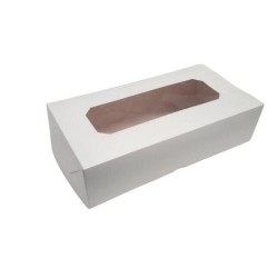 Caja Cartulina Blanca con Visor 39 x 20 x 10 cm (x 10 unid)