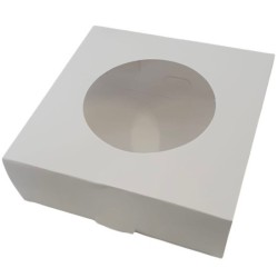Caja Cartulina Blanca con Visor 24 x 24 x 8 cm (x 10 unid)