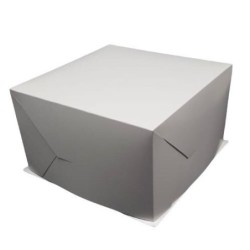 Caja Torta Blanca + Tapa 25 x 25 x 15 cm (x 10)
