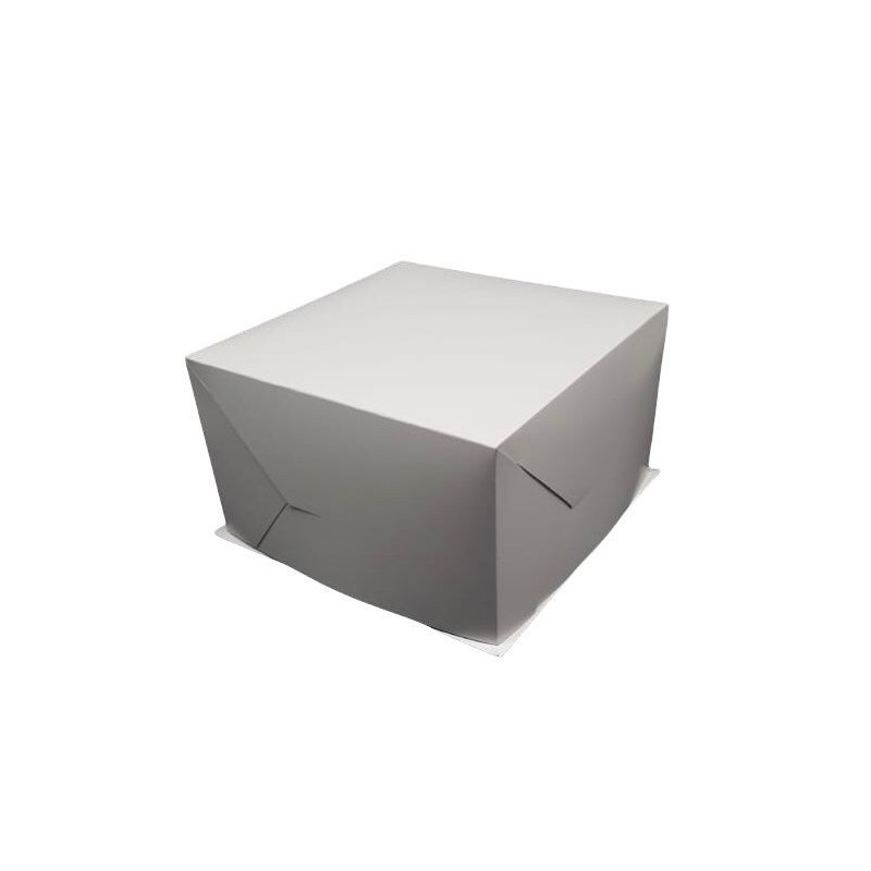 Caja Torta Blanca + Tapa 25 x 25 x 15 cm (x 10)