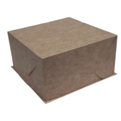 Caja Torta KRAFT + Tapa 25 x 25 x 15 cm (x 10)