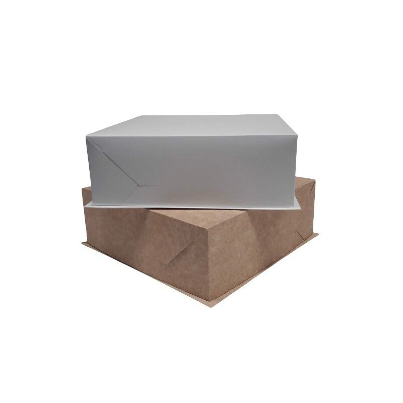 Caja Torta Blanca + Tapa 28 x 28 x 15 cm (x 10)