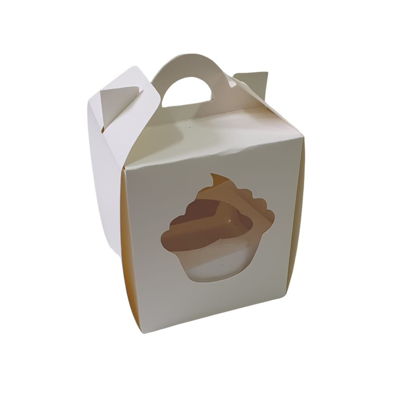Cajas Cupcakes x 1 (9 x 9 x 10,5) con Visor y Sep (x 10)
