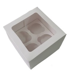 Cajas Cupcakes x 4 (17 x 17 x 11) con Visor y Sep (x 10)