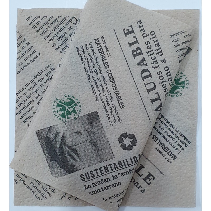 Servilletas Eco Kraft Genéricas 33 x 33 (pack x 20)