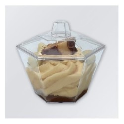 Bowl Hexagonal con tapa 100 cc (75 x 66 x 65) GA 182- x 24 un