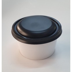 Tapa Plástica NEGRA Pote Polipapel 250-360-500 ml (x 100)