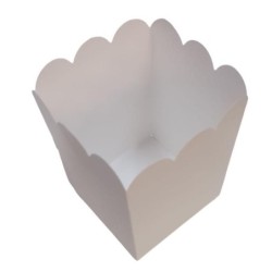 Mini Pochoclera / Caramelera Cartulina Blanca (8,5 x 8,5 x 10 cm) x 50 un