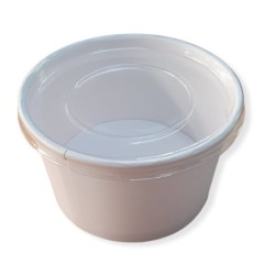 Ensaladera Polipapel Blanca 20 oz (600 cc) con tapa (x 100)