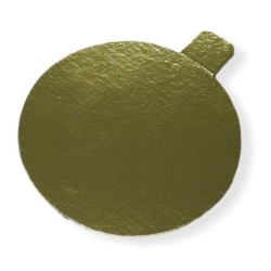 Disco Cartón ORO Metalizado 10 cm con pestaña (x 100)