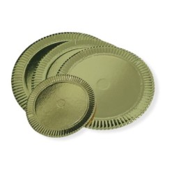Plato Redondo Cartón ORO Metalizado 16 cm (x 10 unid)