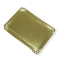 Bandeja Cartón ORO Metalizado 1 kg Rect (22 x 30 cm) x 10