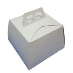 Estuche Torta Blanco con manija 18 x 18 x 15 cm (x 10 unid)