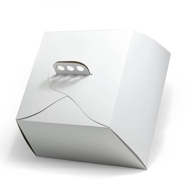 Estuche Torta Blanco con manija 24 x 24 x 15 cm (x 10 unid)