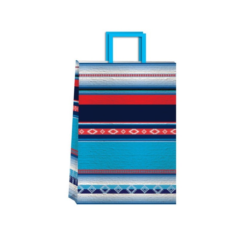 Bolsa Latin Azul 30 x 12 x 41 con  manija