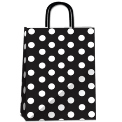 Bolsa Lunares Blancos 30 x 12 x 41 con  manija