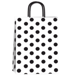 Bolsa Lunares Negro 22 x 10 x 30 con  manija