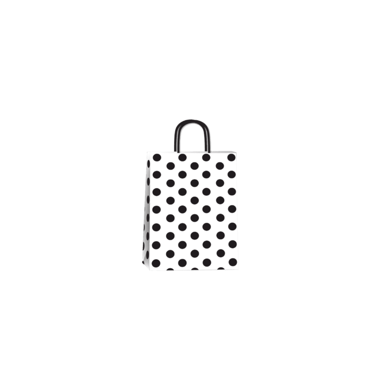 Bolsa Lunares Negro 22 x 10 x 30 con  manija