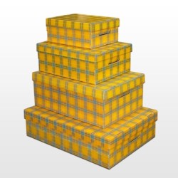 Caja Micro Plast Escocés Amarillo 31 x 22 x 13 cm