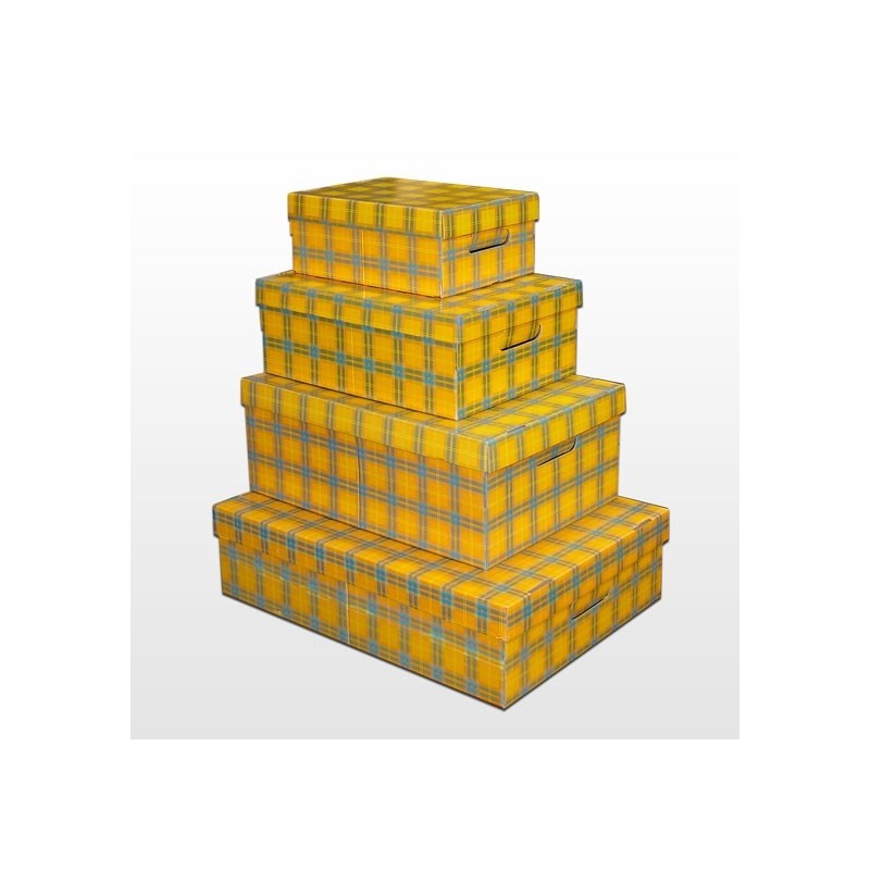 Caja Micro Plast Escocés Amarillo 31 x 22 x 13 cm